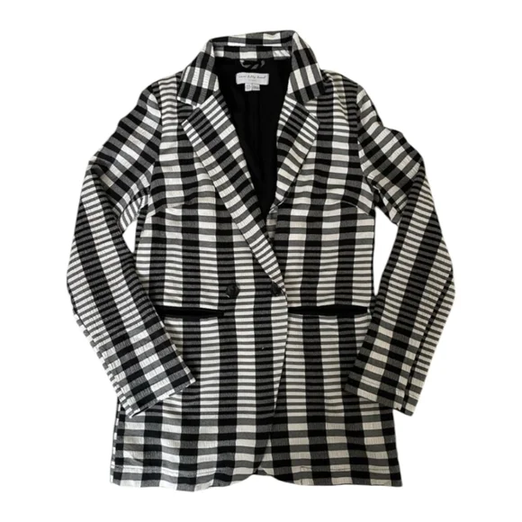 Never Fully Dressed Mono Blazer Black & White Check Jacket NWT Ret$153 - Picture 2 of 8